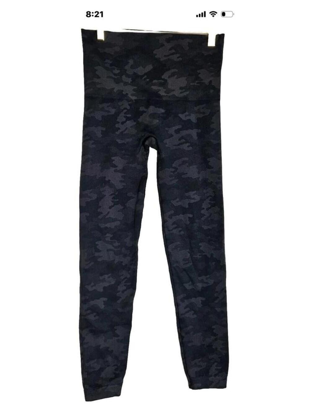 Spanx Look at Me Now Seamless Leggings Black Camo Shapewear  Size L